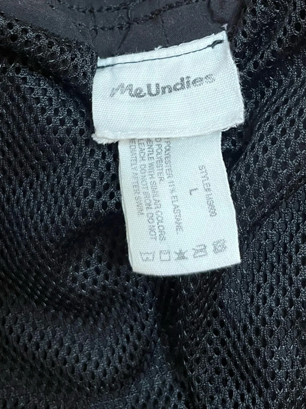 MeUndies Black Drawstring Swim Shorts Size Large